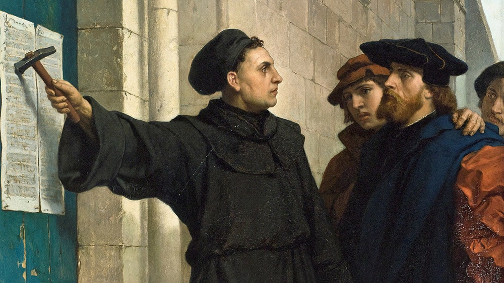 Pauwels depiction of Luther posting 95 theses