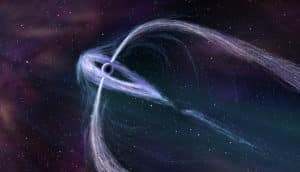 artist's rendering of tails of the pulsar Geminga