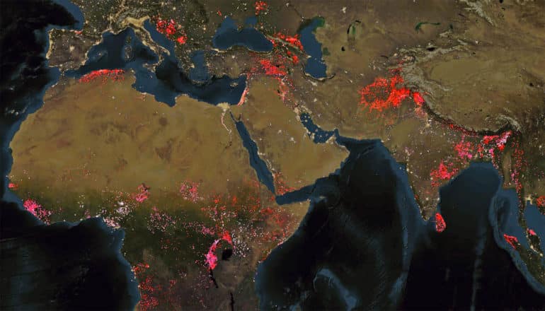 world map of Armed conflict between 1989 and 2015