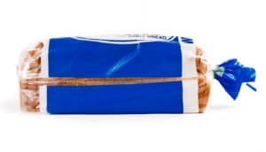 loaf of bread in blue packaging