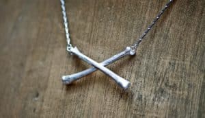 silver bone necklace