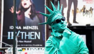 statue of liberty performer in NYC