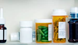 pills in medicine cabinet