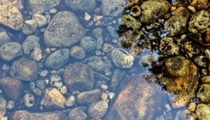 rocks under stream water