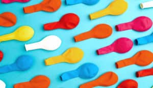 empty balloons as sperm concept