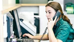 nurse answers the phone