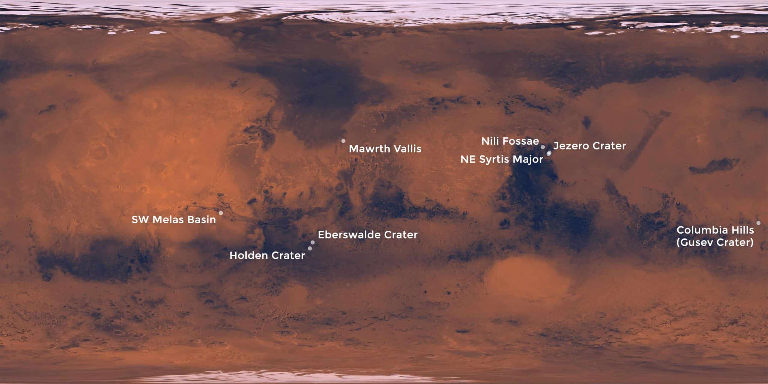 landing sites on Mars
