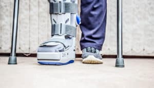 broken foot and crutches