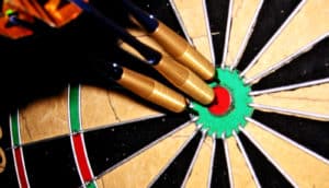 darts in bullseye