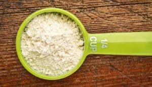 scoop of whey protein powder