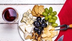 wine and cheese plate