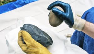 flintknapping with gloves