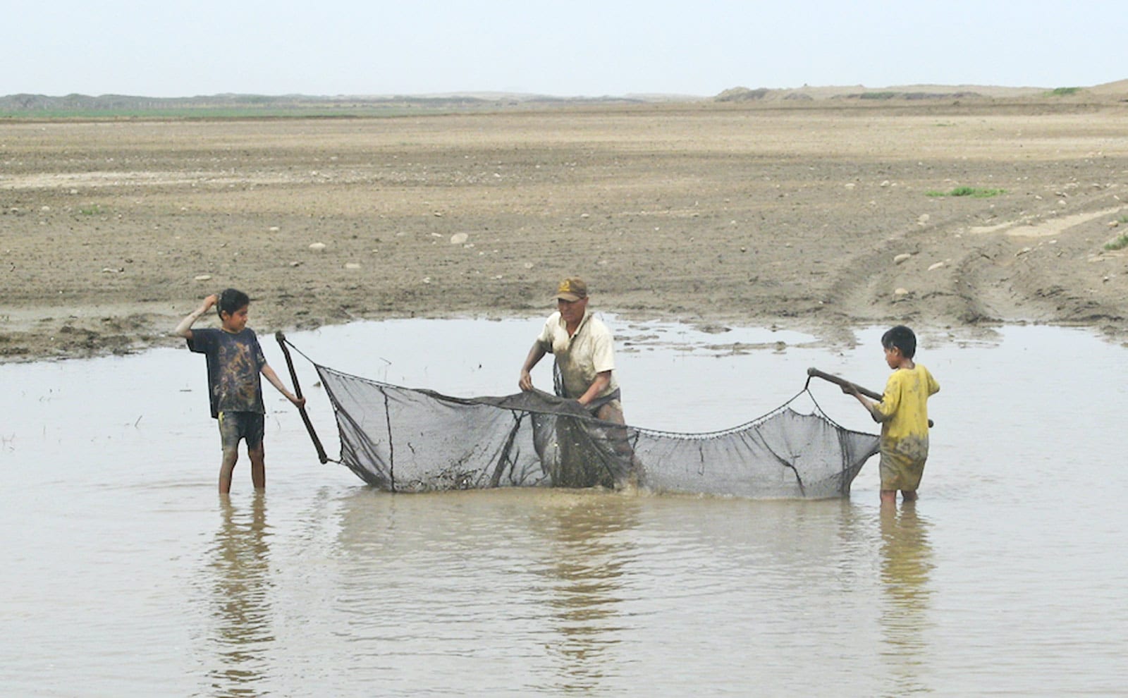 net fishing after storm