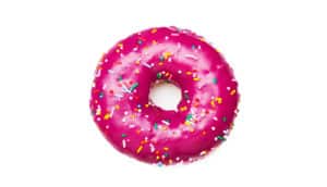 pink doughnut on white