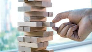 pulling block from tower