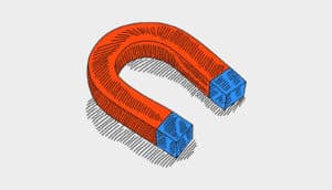 red and blue magnet illo