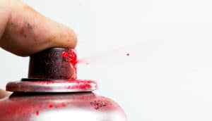 can of red spray paint