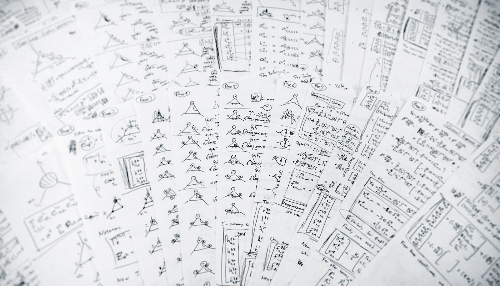 Sho Yaida's 30 handwritten pages of calculations. 