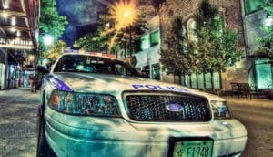 police car at night
