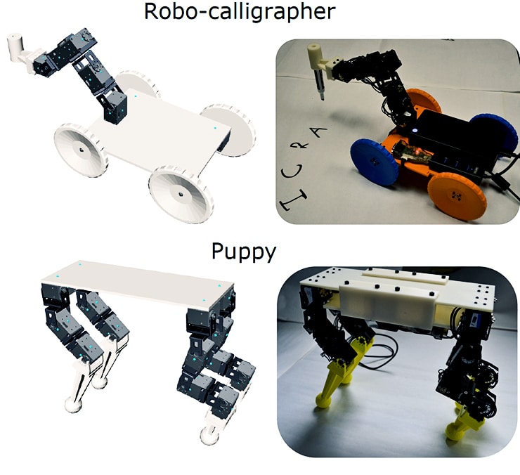 sample robot designs from CMU's software tool