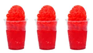 three red snow cones