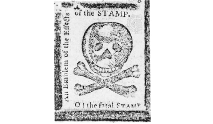 Stamp act image of skull