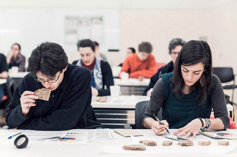 sensory evaluators taste wheat varieties