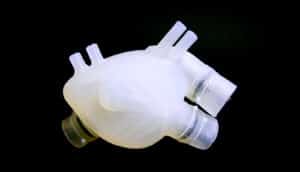 soft artificial heart on black