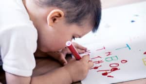 toddler writing letters