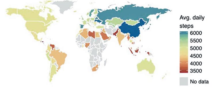 world map showing activity inequality