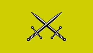 crossed daggers on green illo