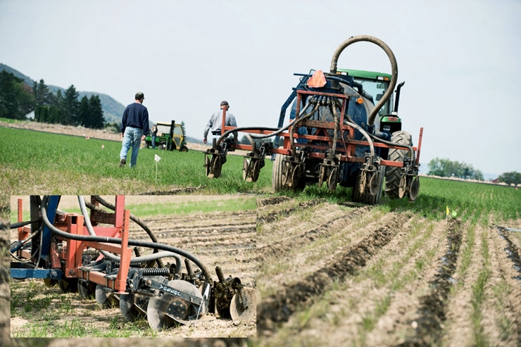 manure injection method with inset of close-up