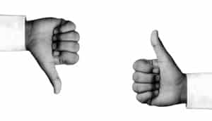 bw thumbs up and down