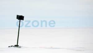 ozone on arctic horizon with black sign