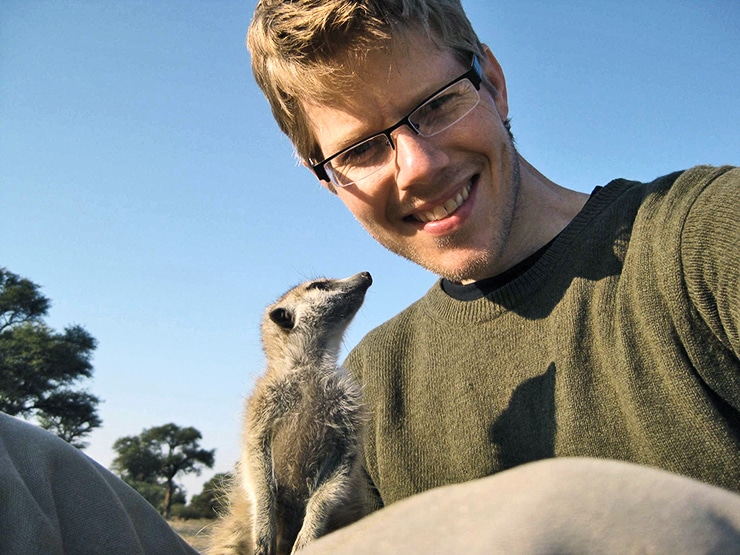 Ben Dantzer and a meerkat