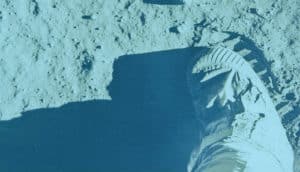 buzz aldrin's foot on moon soil