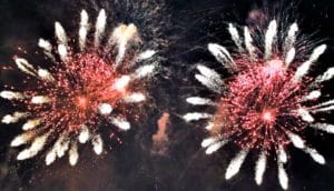 two fireworks explosions
