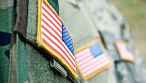 veterans with flag patches