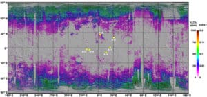 map of water in moon soil