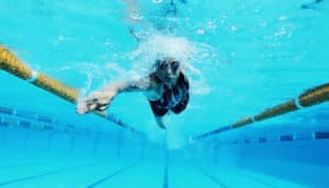 woman swimming in pool