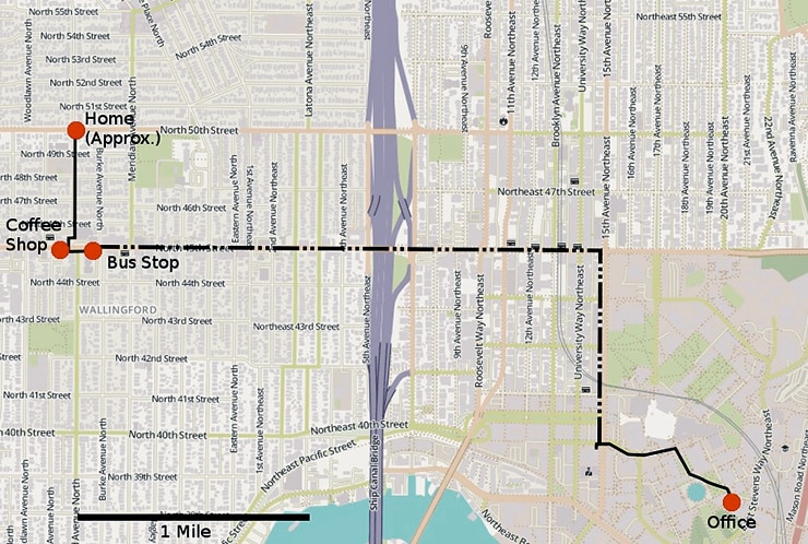 commute tracking map