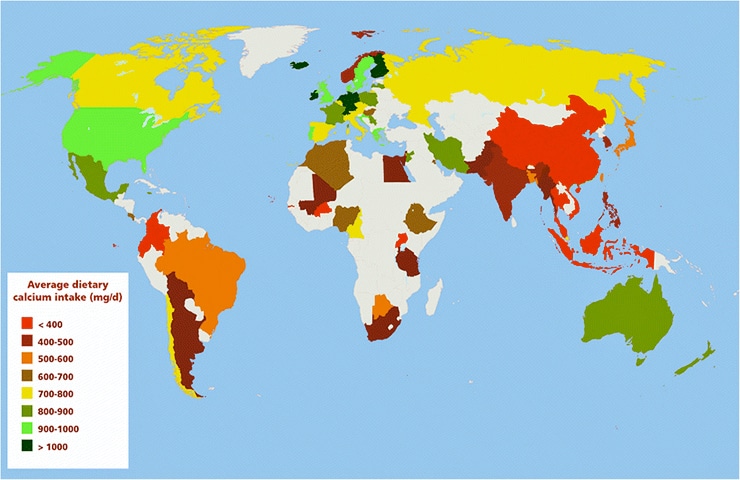 calcium intake map