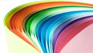 bending colored paper