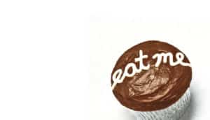 eat me on cupcake in frosting