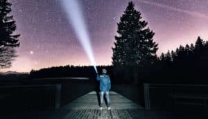 flashlight at night