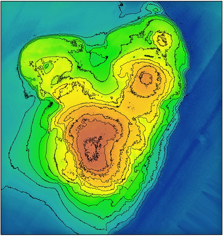 map of coral reef terraces