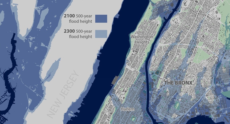 sea level rise nyc street map