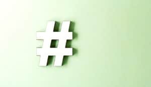 hashtag on green