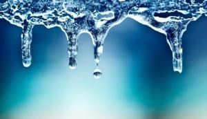 melting ice with dripping water