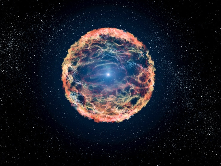 artist's impression of a supernova